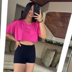 Crop top oversize fucsia